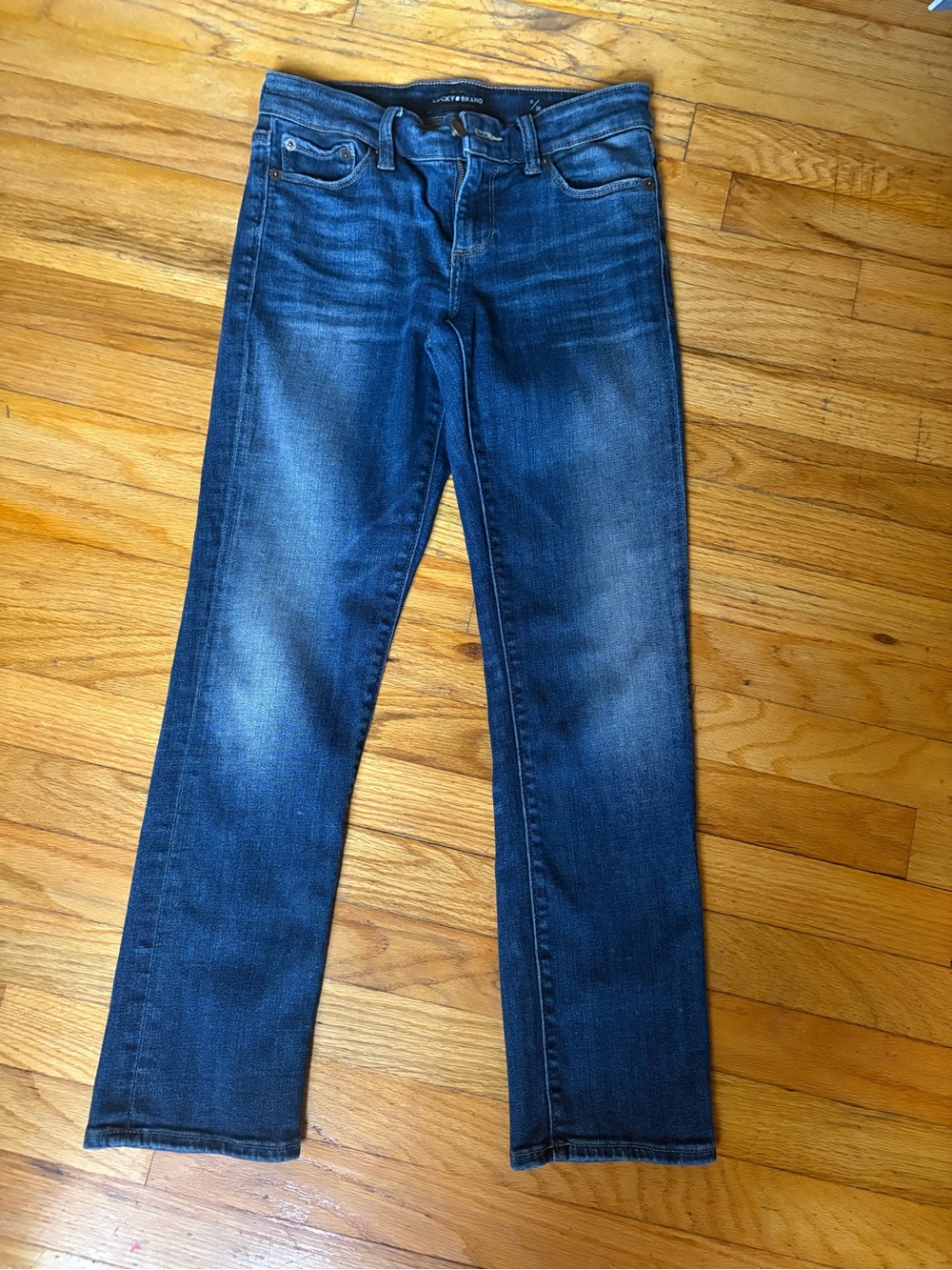 Lucky Brand Women's Sweet Crop Dark Blue Straight Leg Jeans